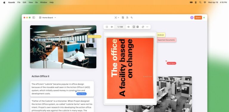 Meet Kosmik, a visual canvas with an in-built PDF reader and a web browser